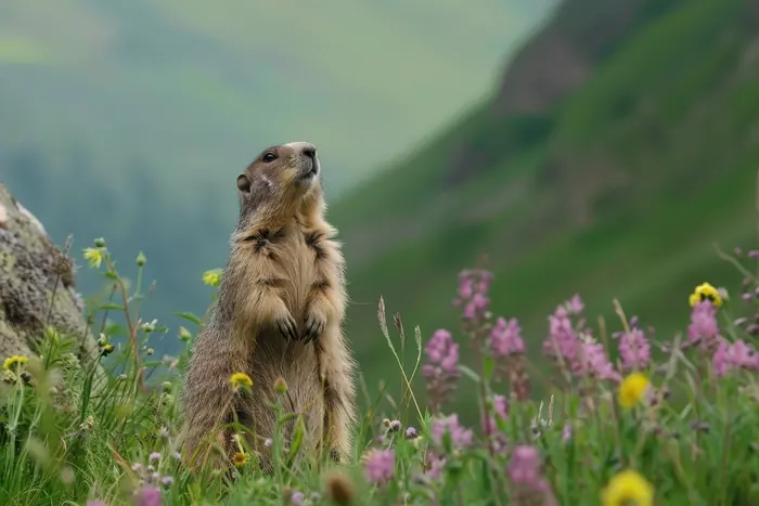 Marmottes des prairies alpines